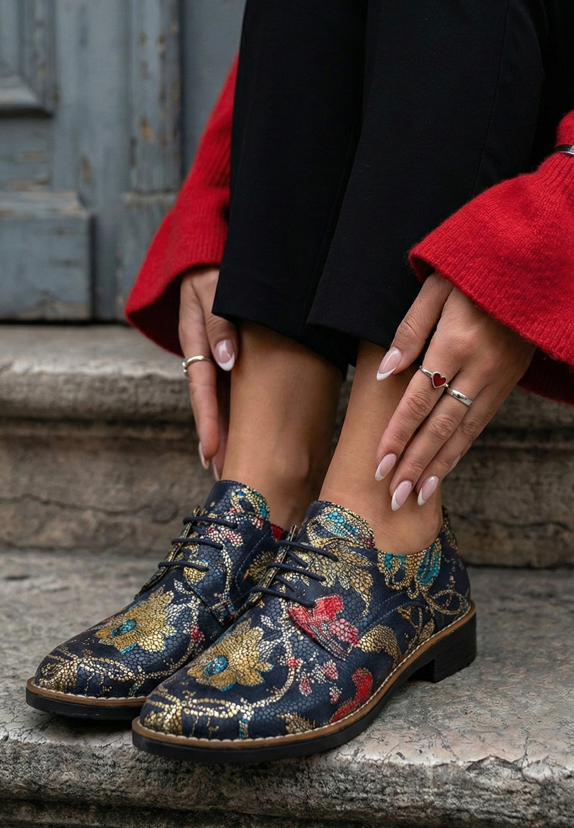 Pantofi derby piele Otivera multicolori