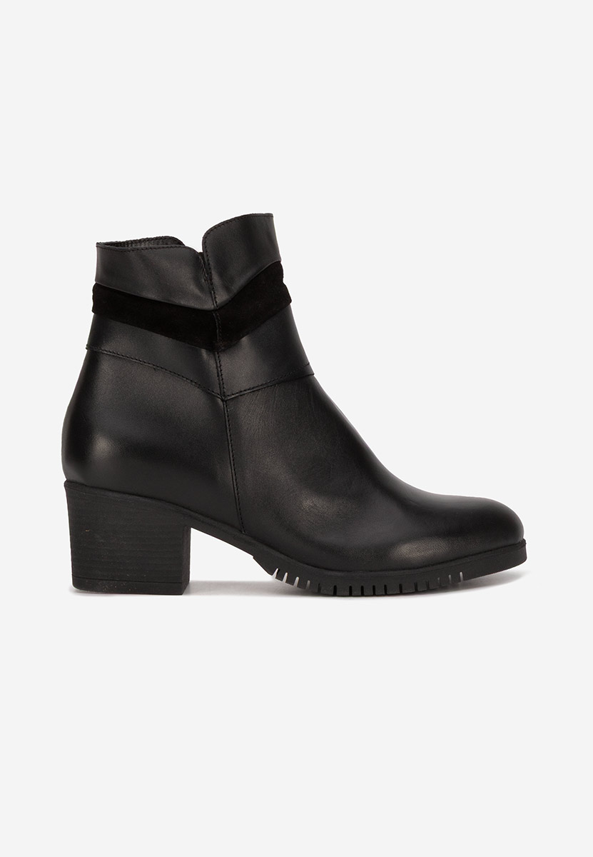 Botine cu toc gros Marlana negre