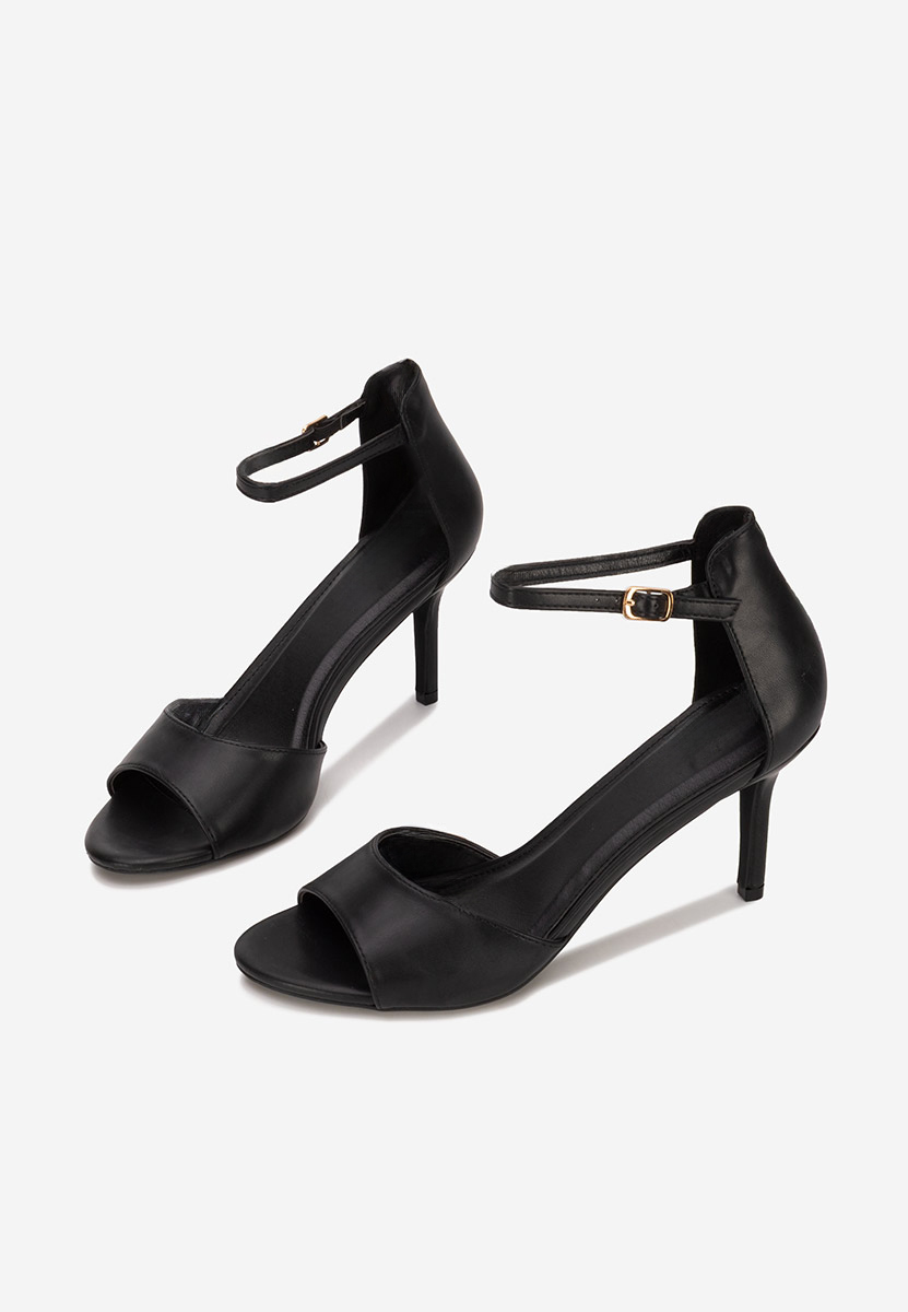Sandale cu toc subtire Sceira negre