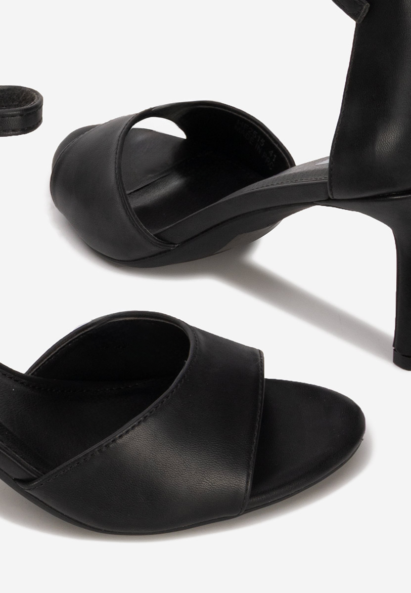 Sandale cu toc subtire Sceira negre
