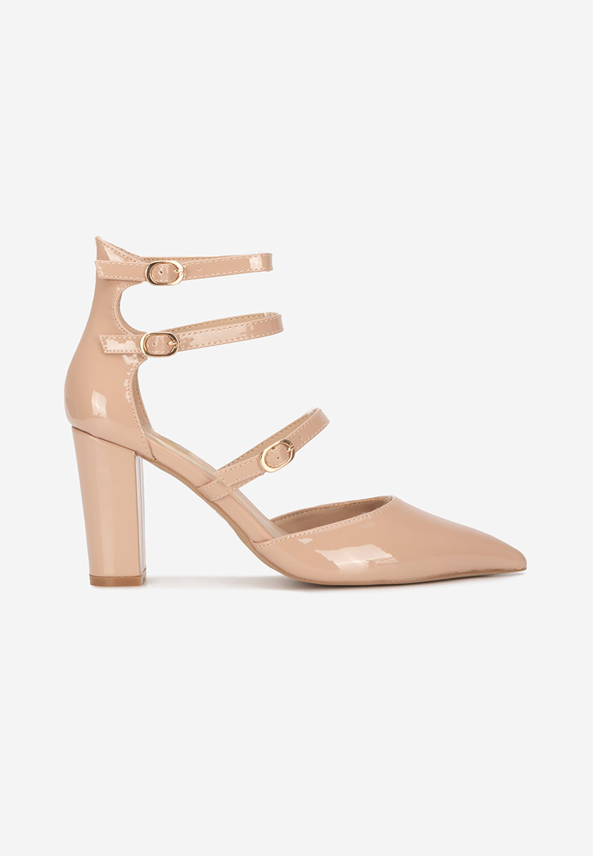 Pantofi cu toc gros Andoja V2 nude