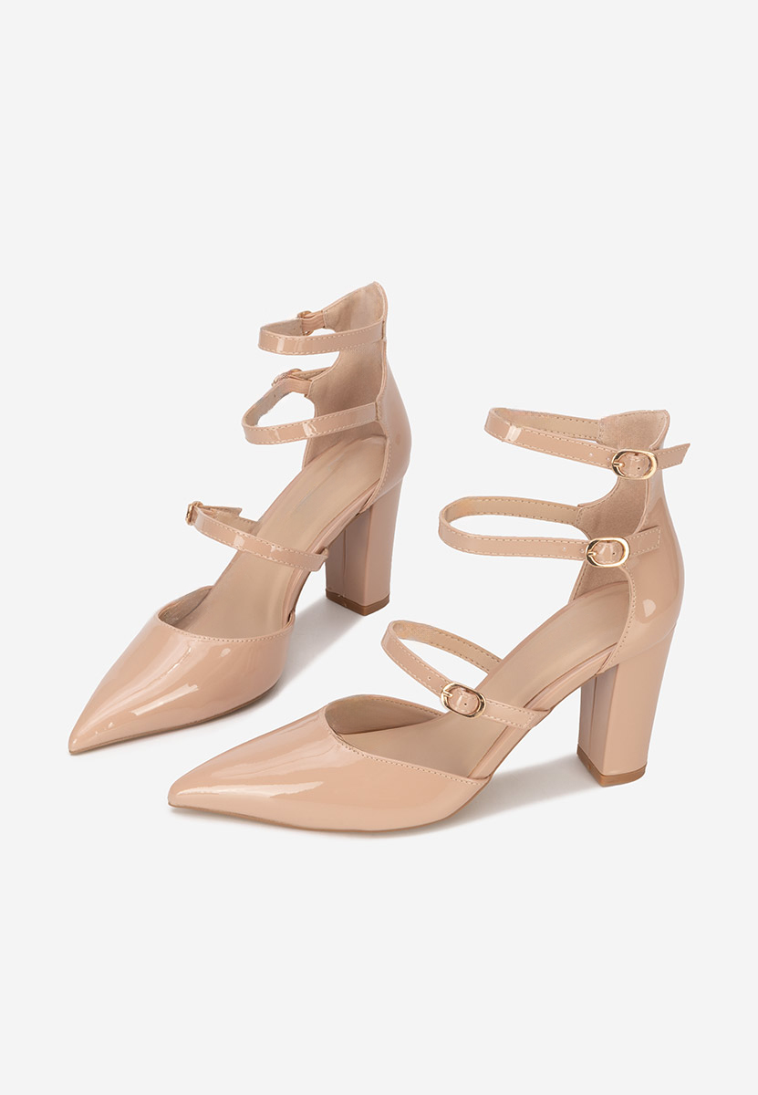 Pantofi cu toc gros Andoja V2 nude