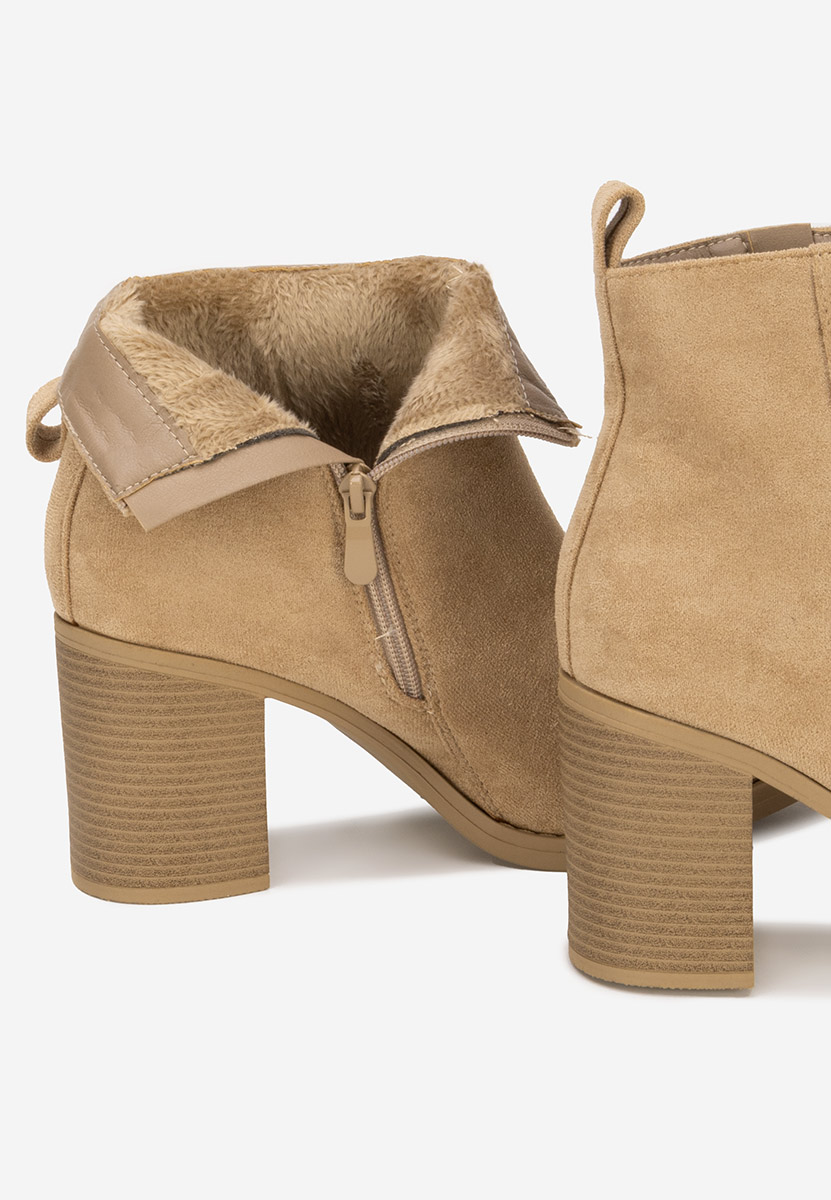 Botine cu toc Desirea kaki