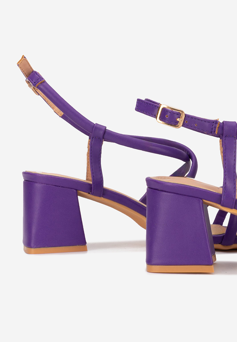 Sandale cu toc gros Clemena mov