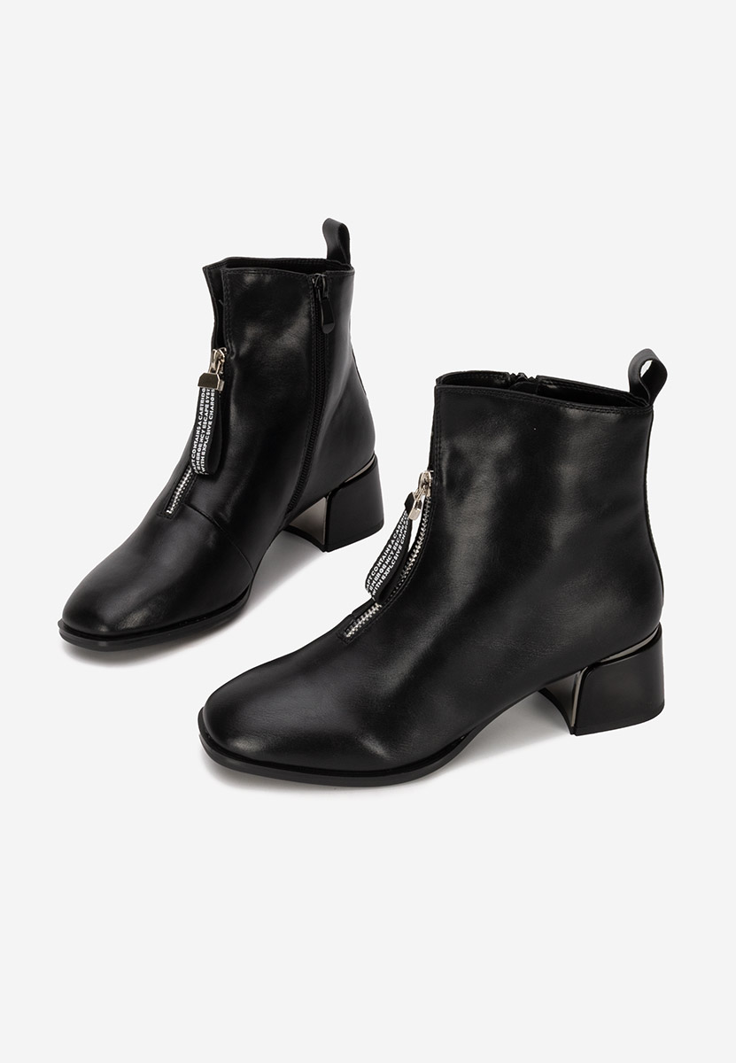 Botine cu toc Kinata negre