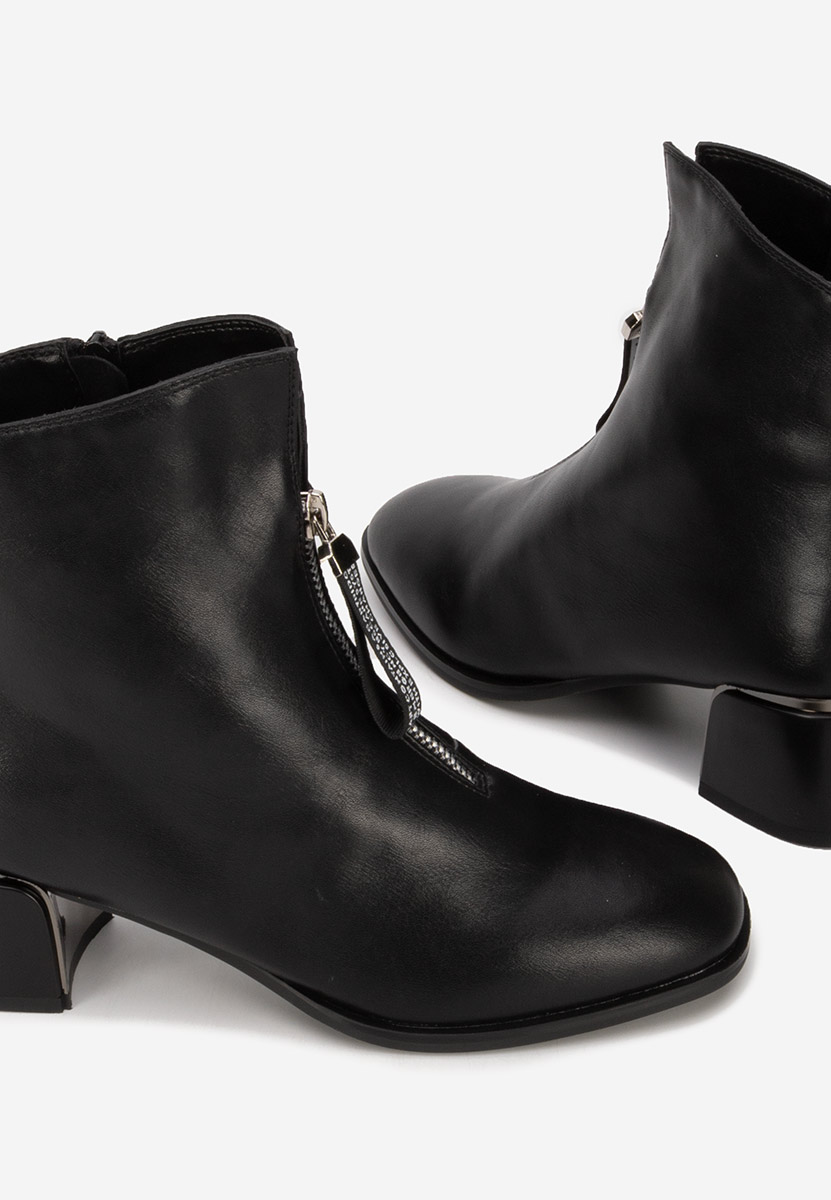 Botine cu toc Kinata negre