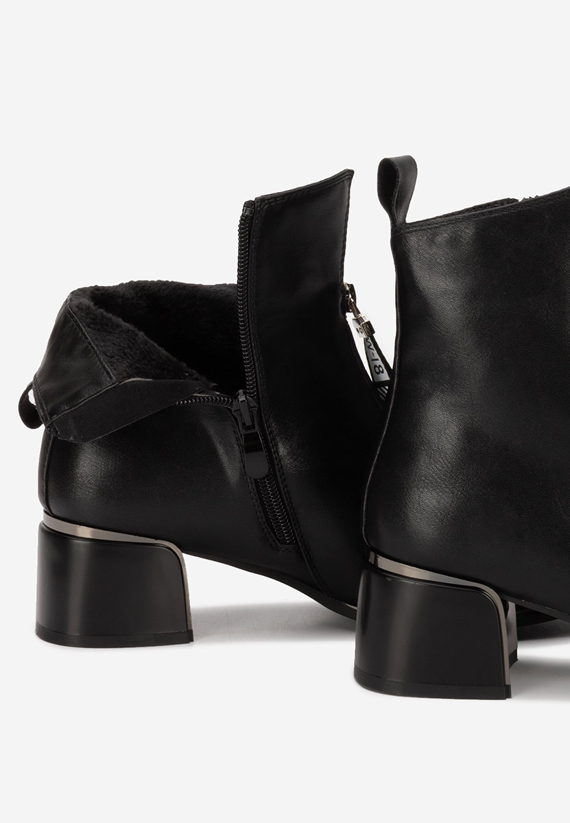 Botine cu toc Kinata negre