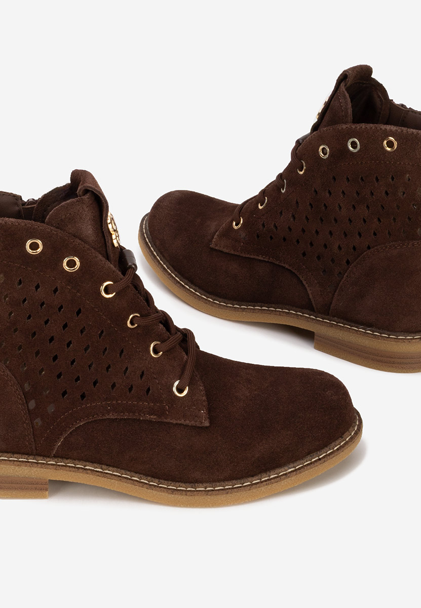 Ghete dama piele Farella maro