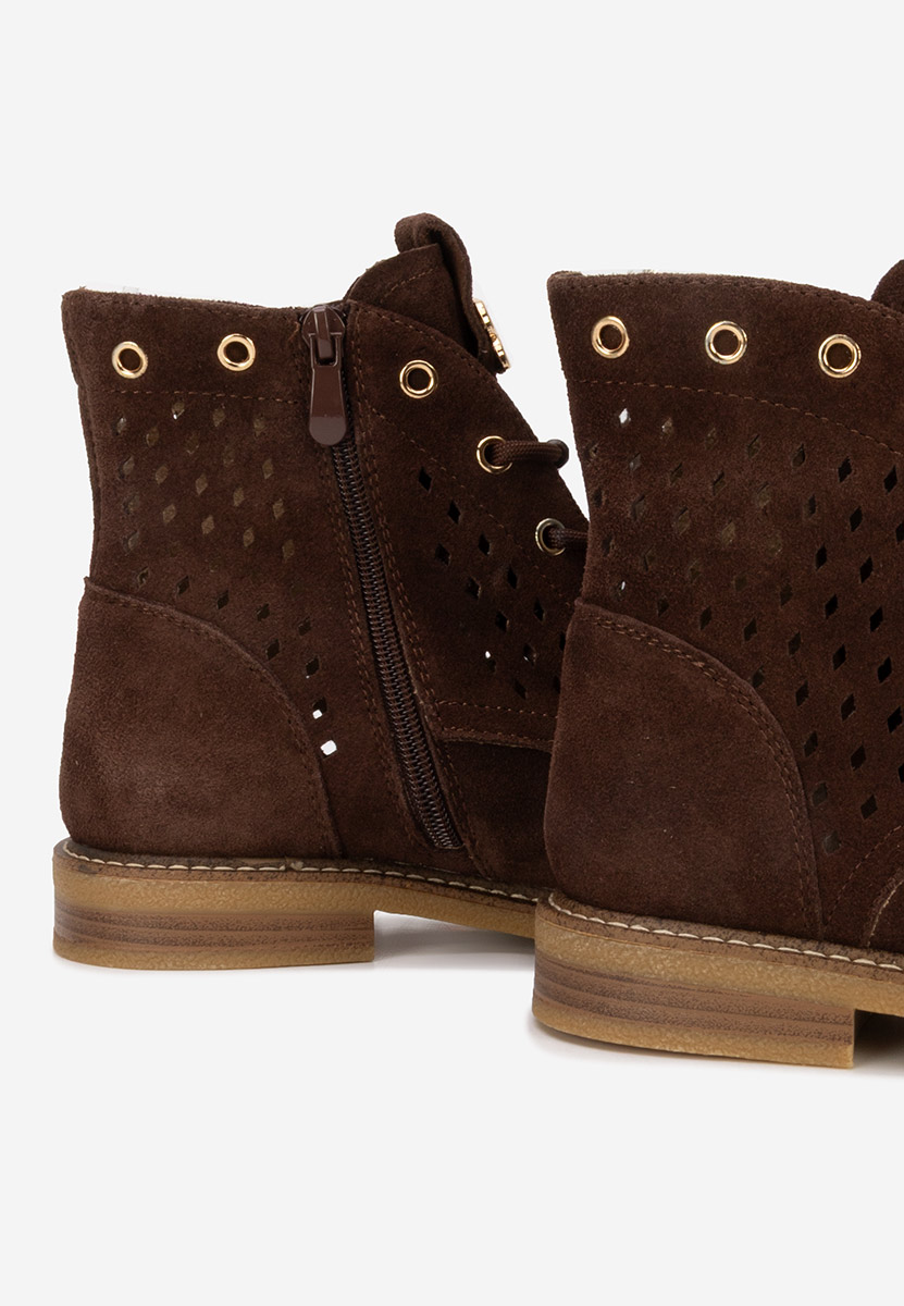 Ghete dama piele Farella maro