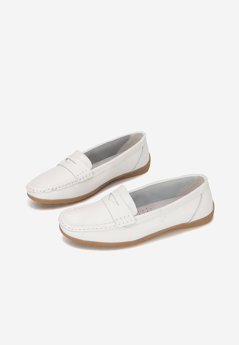 Mocasini dama piele Cheria albi