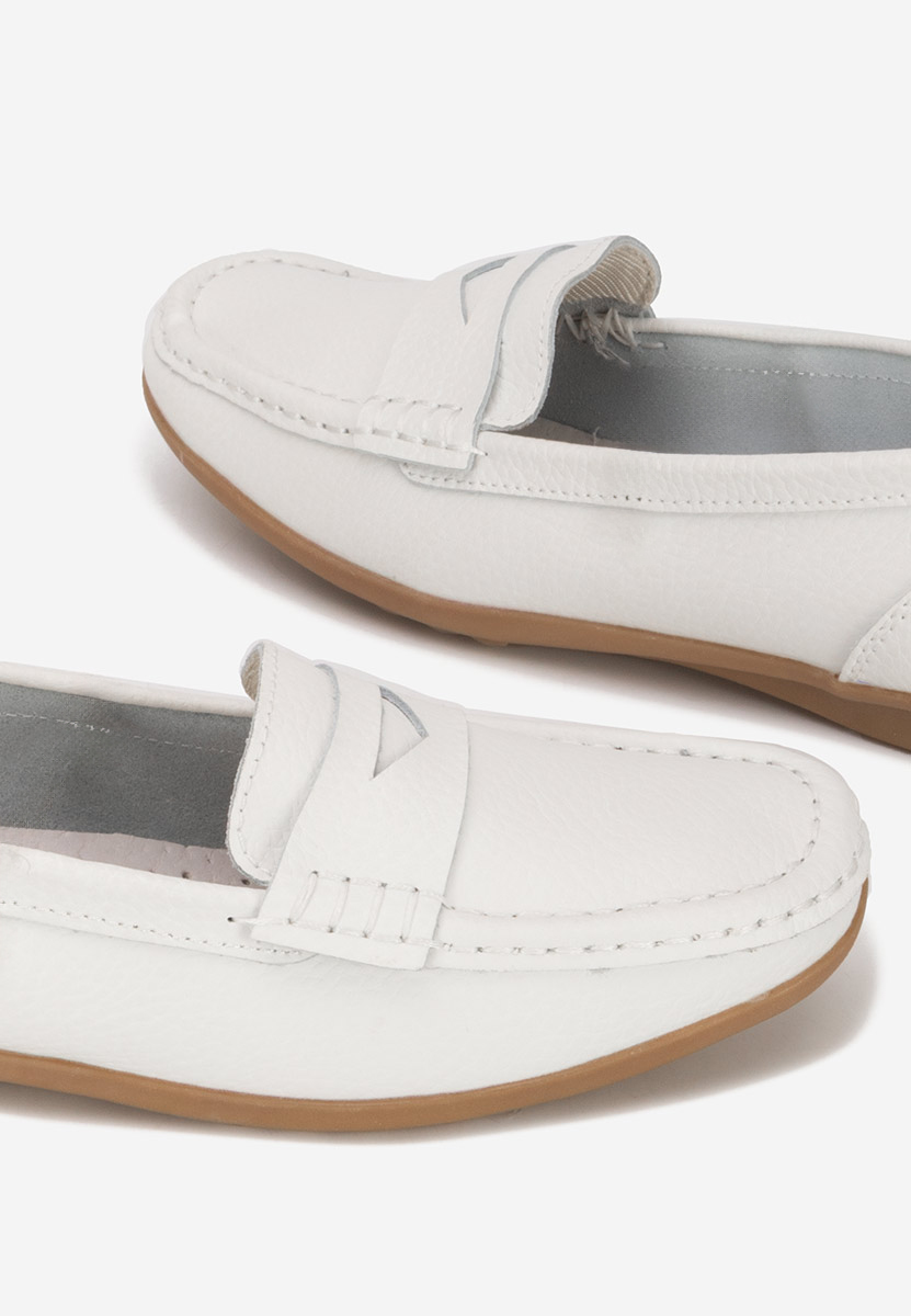 Mocasini dama piele Cheria albi