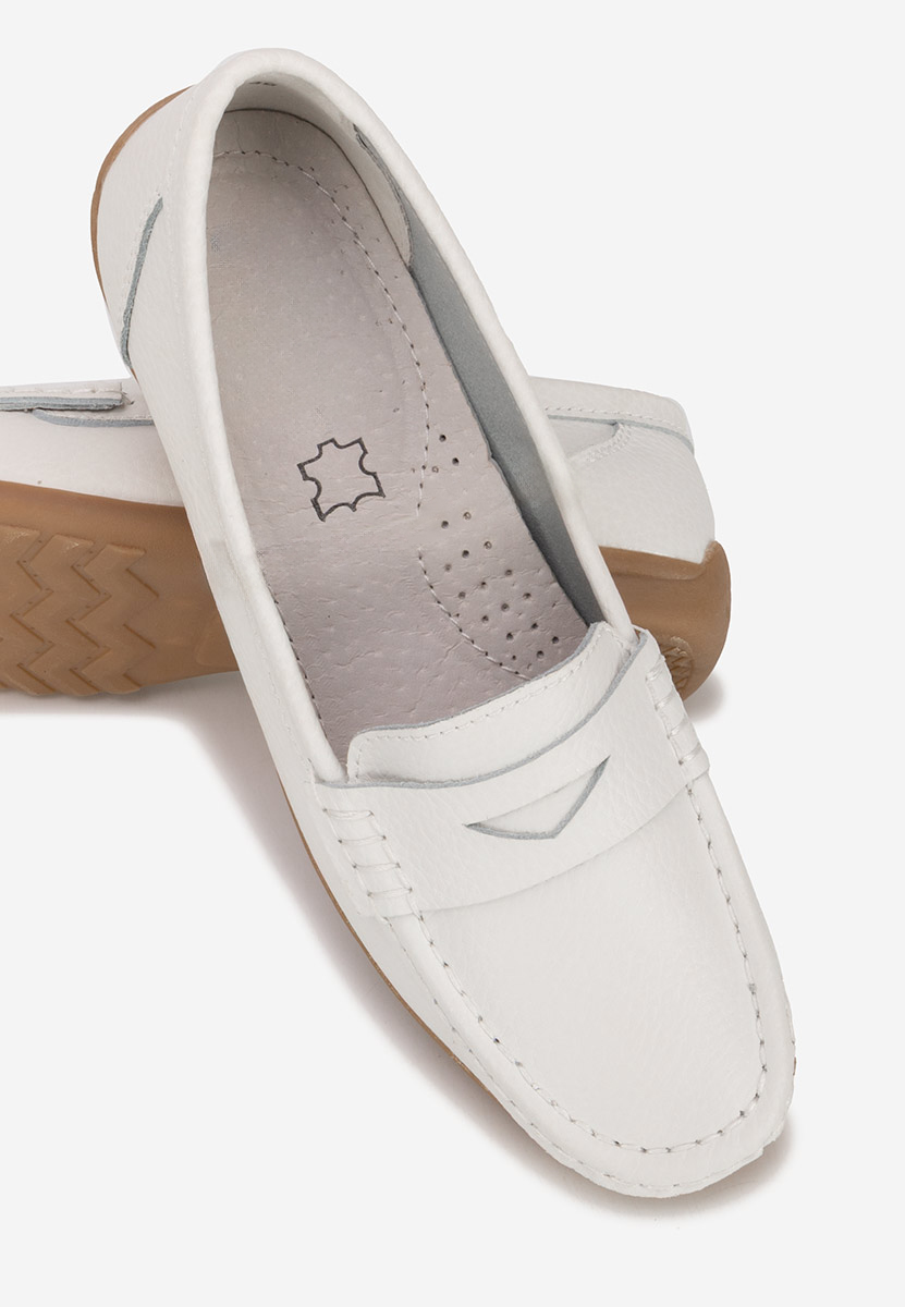 Mocasini dama piele Cheria albi
