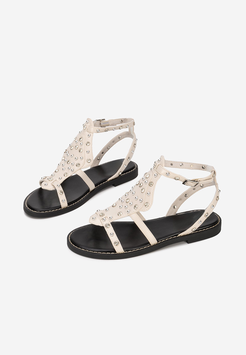 Sandale cu pietricele Liatha bej