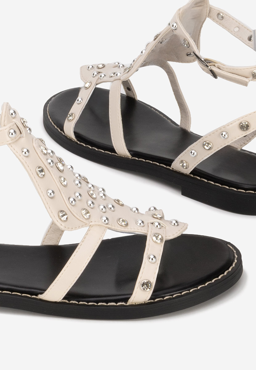 Sandale cu pietricele Liatha bej