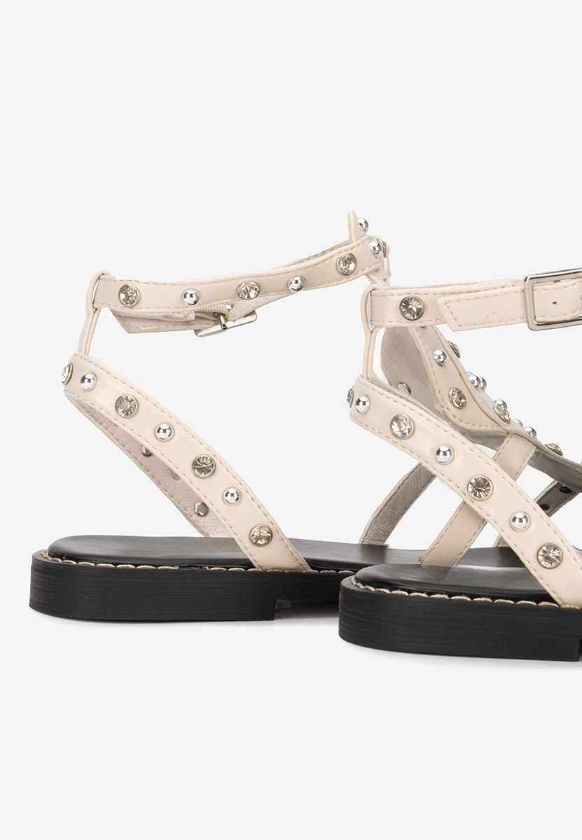 Sandale cu pietricele Liatha bej