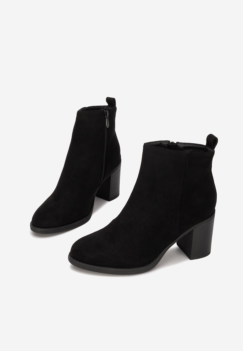 Botine cu toc Desirea negre