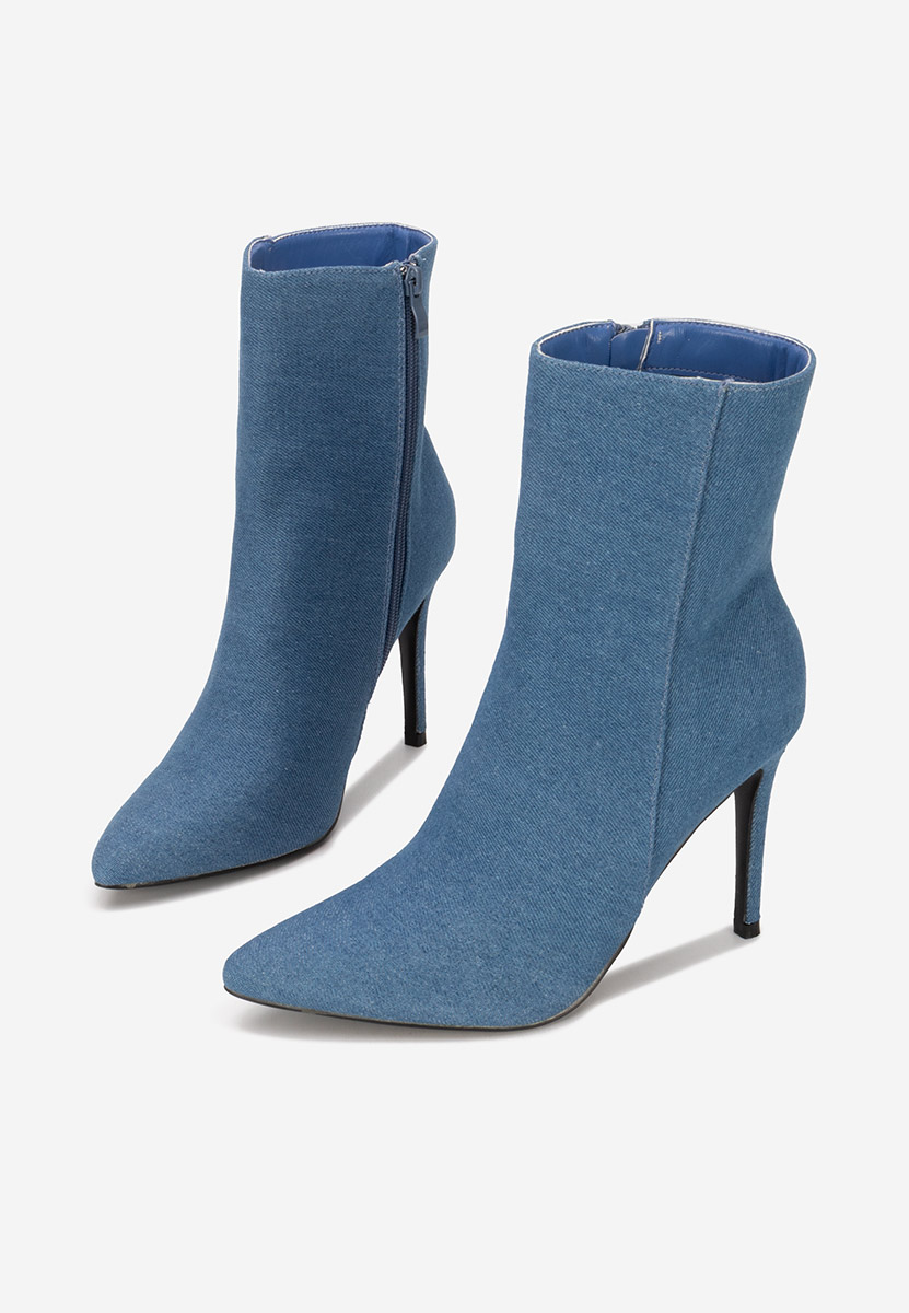 Botine cu toc subtire Ovieta albastre