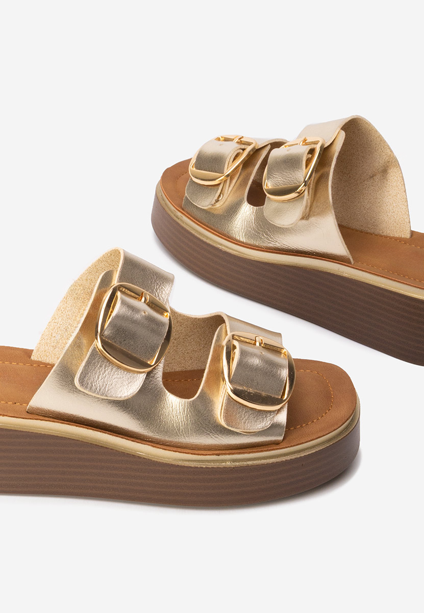 Papuci cu platformă Vanelisa aurii