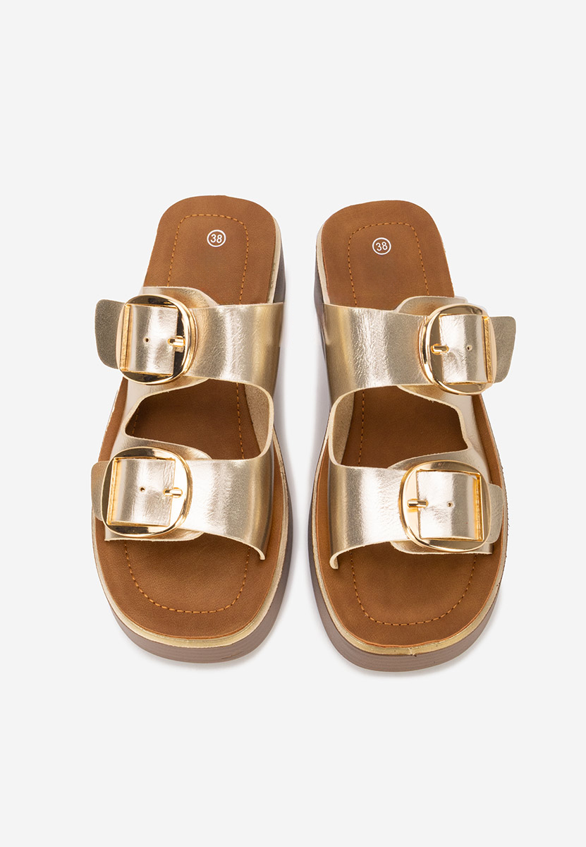 Papuci cu platformă Vanelisa aurii