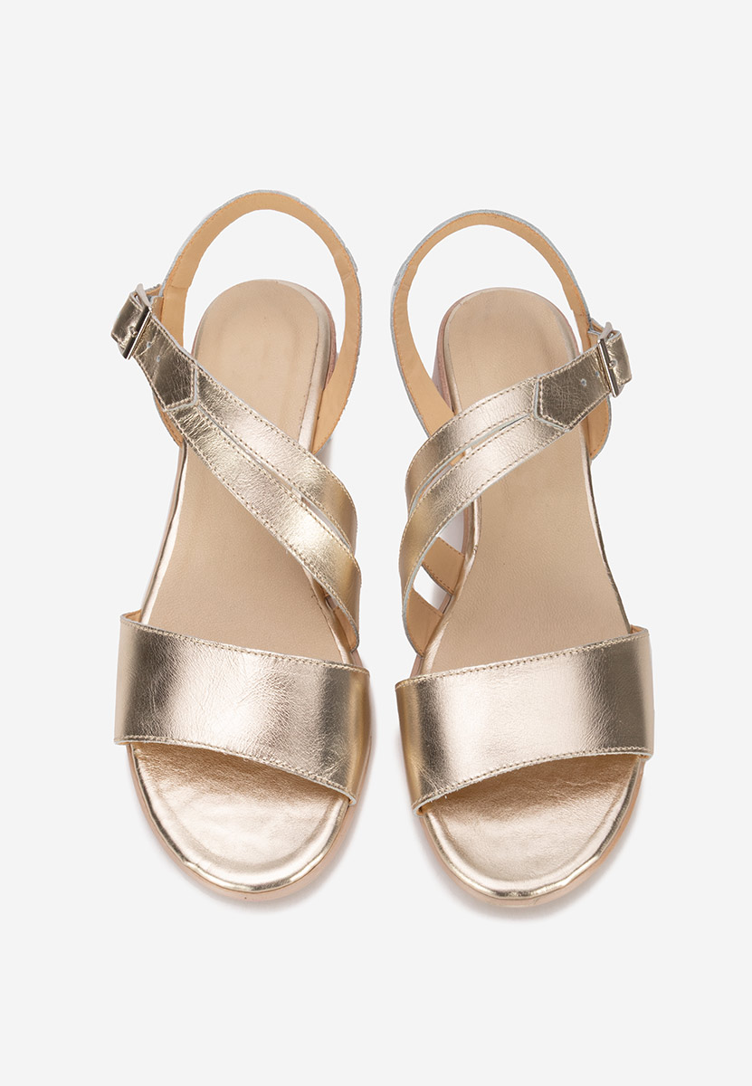 Sandale dama piele Savina aurii