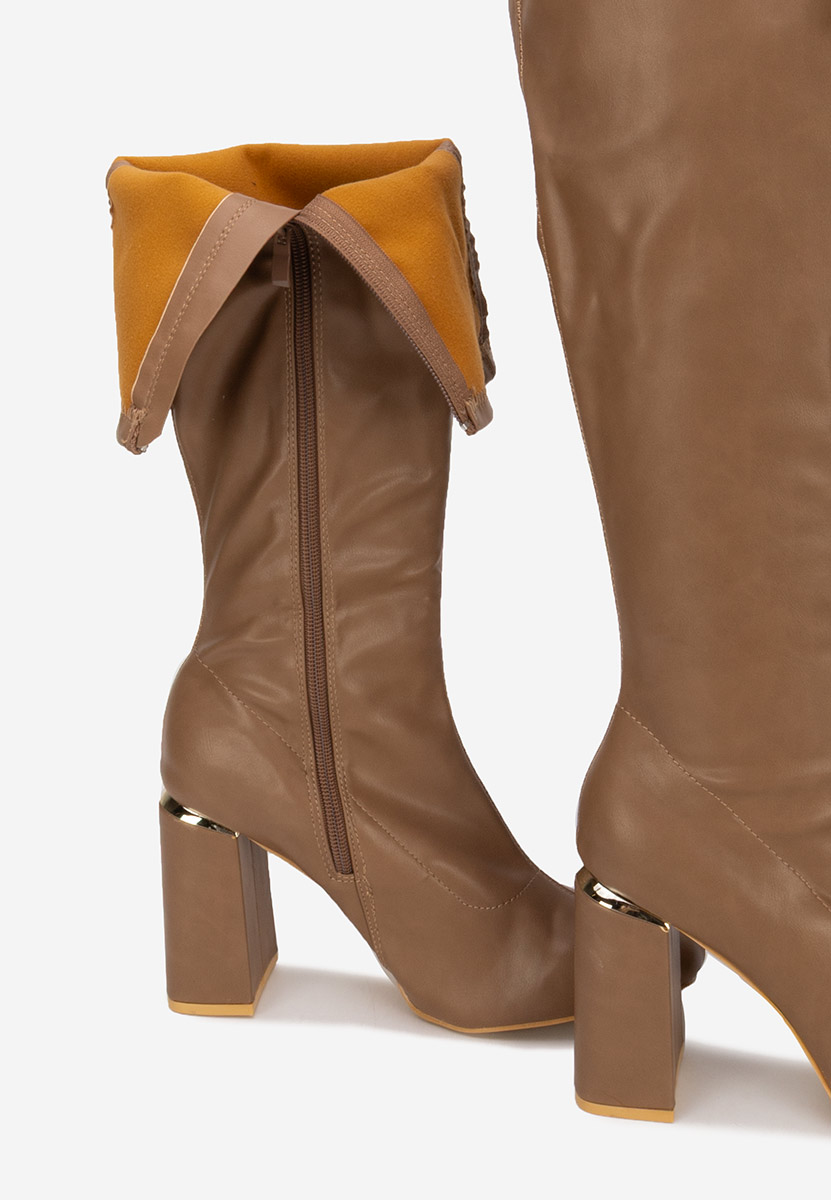 Cizme lungi Paulena kaki