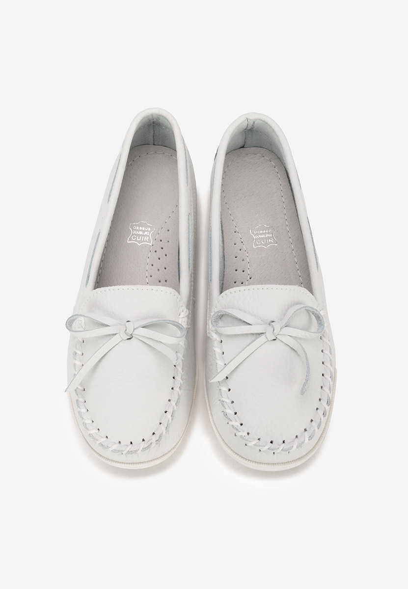 Mocasini dama cu siret Regna V2 albi