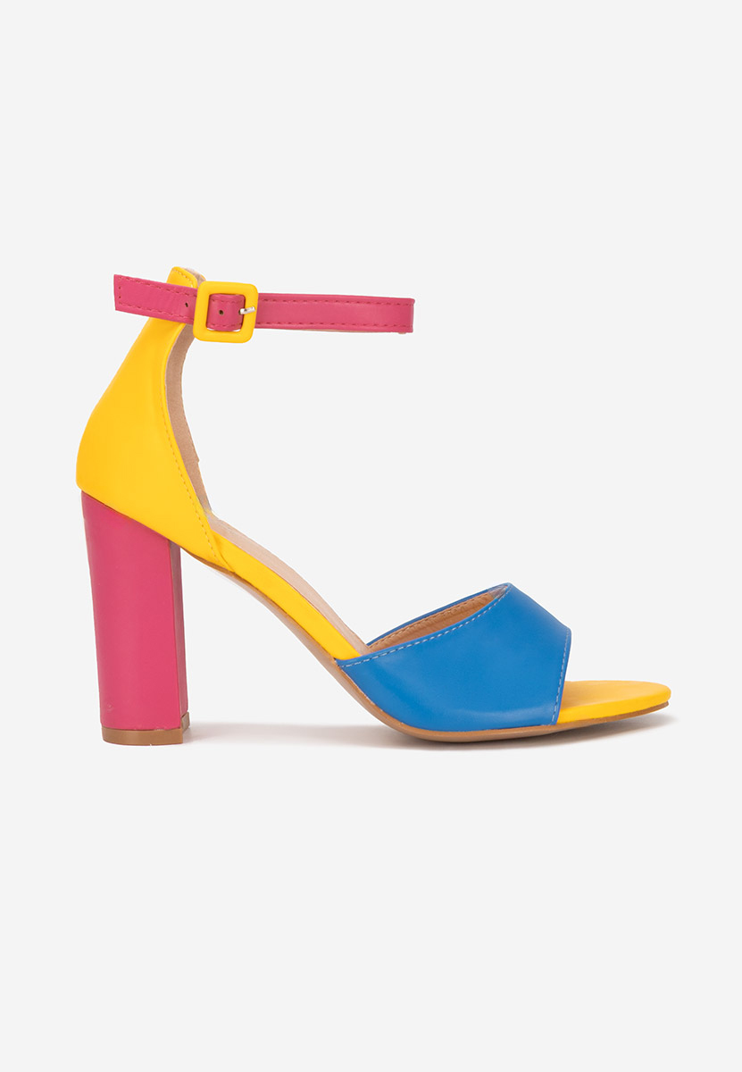 Sandale cu toc gros Zandra multicolore