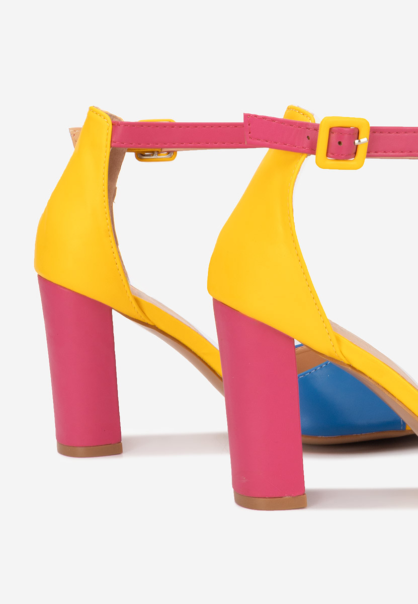 Sandale cu toc gros Zandra multicolore