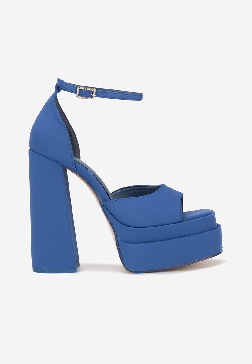 Sandale cu toc inalt Riza albastre