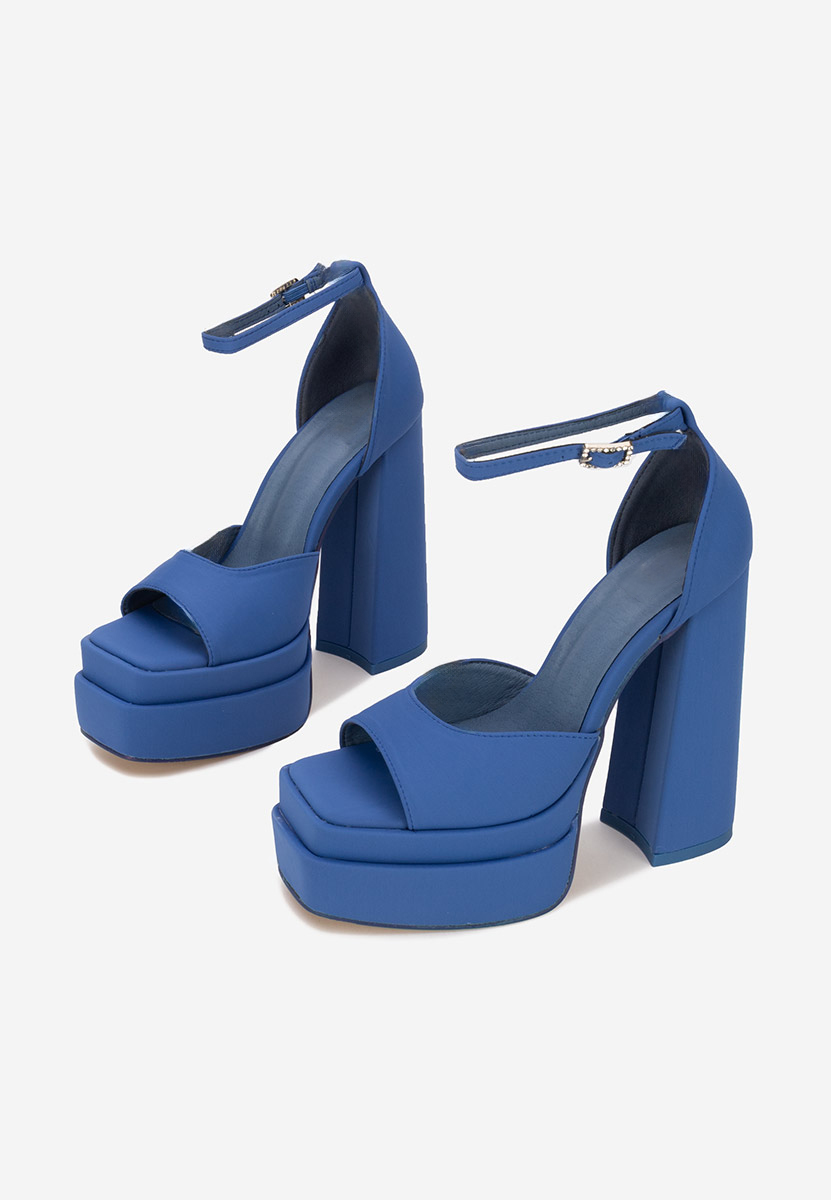 Sandale cu toc inalt Riza albastre