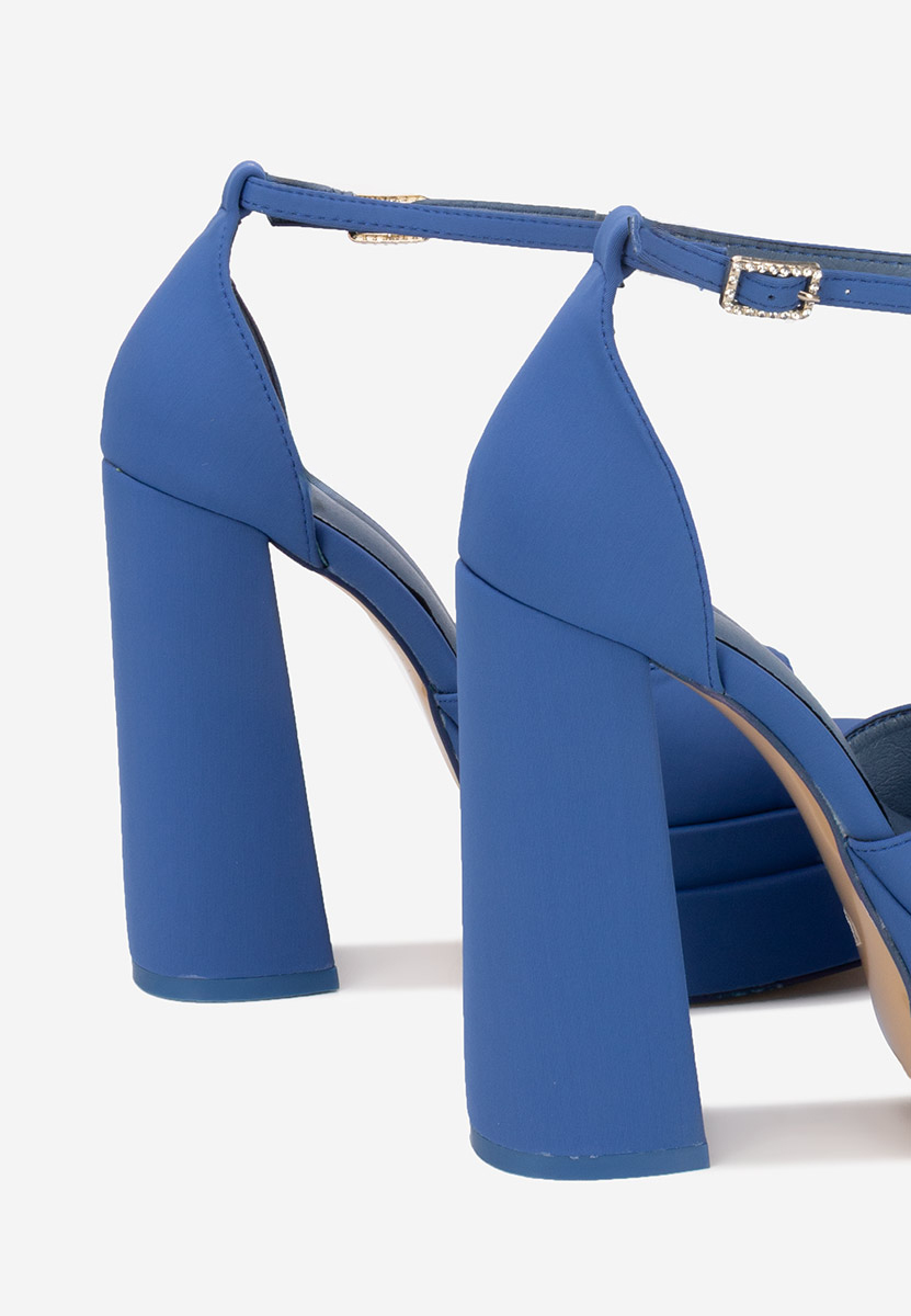 Sandale cu toc inalt Riza albastre
