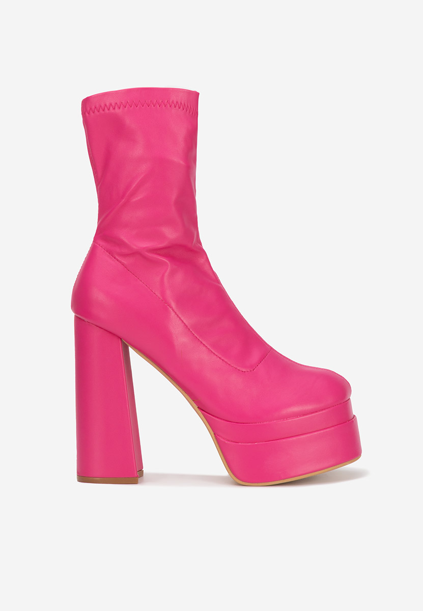 Botine cu toc si platforma Aguaria fucsia