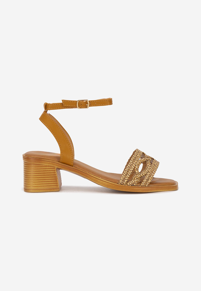 Sandale cu pietricele Elmara kaki