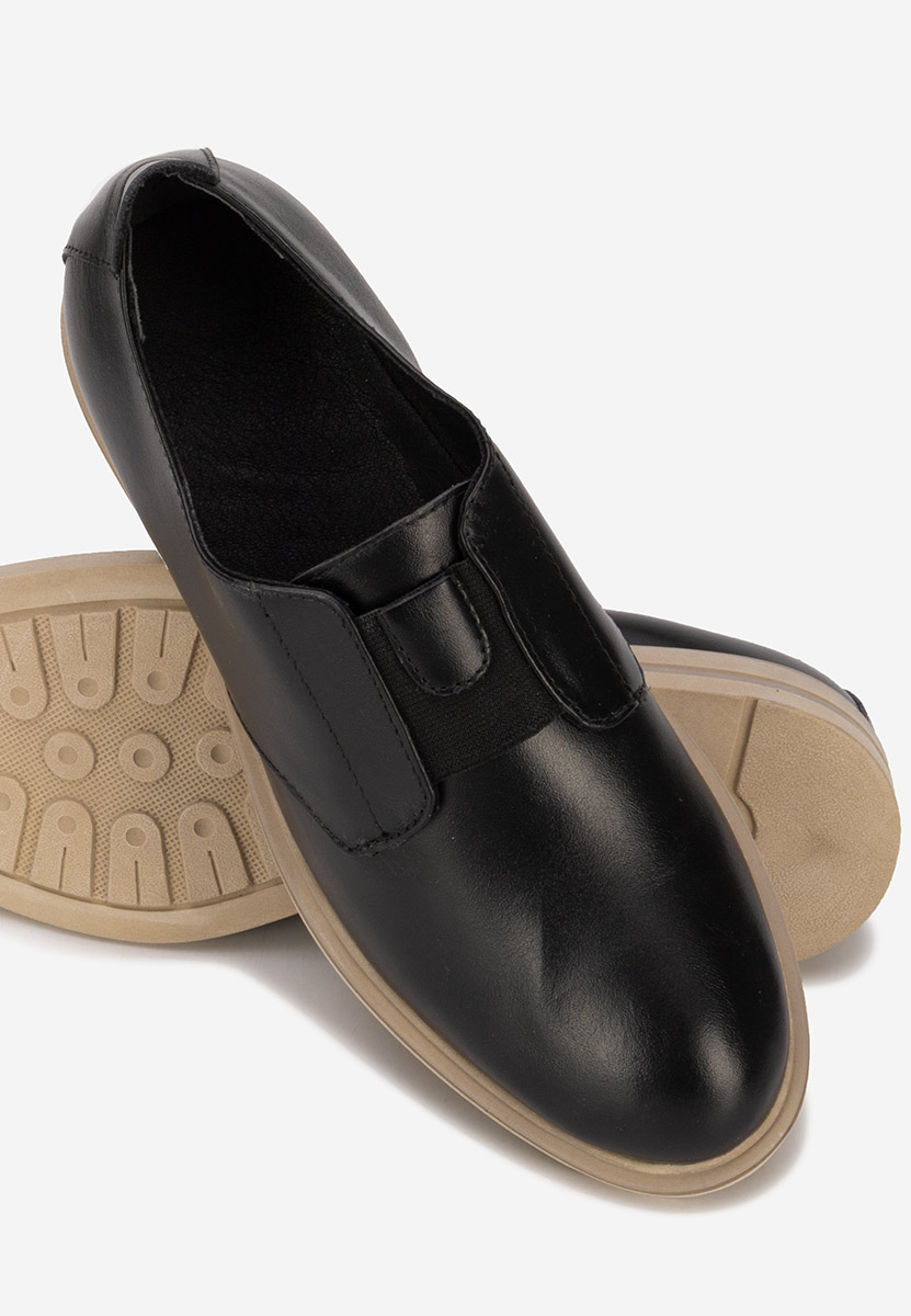 Pantofi casual dama piele negri Losa