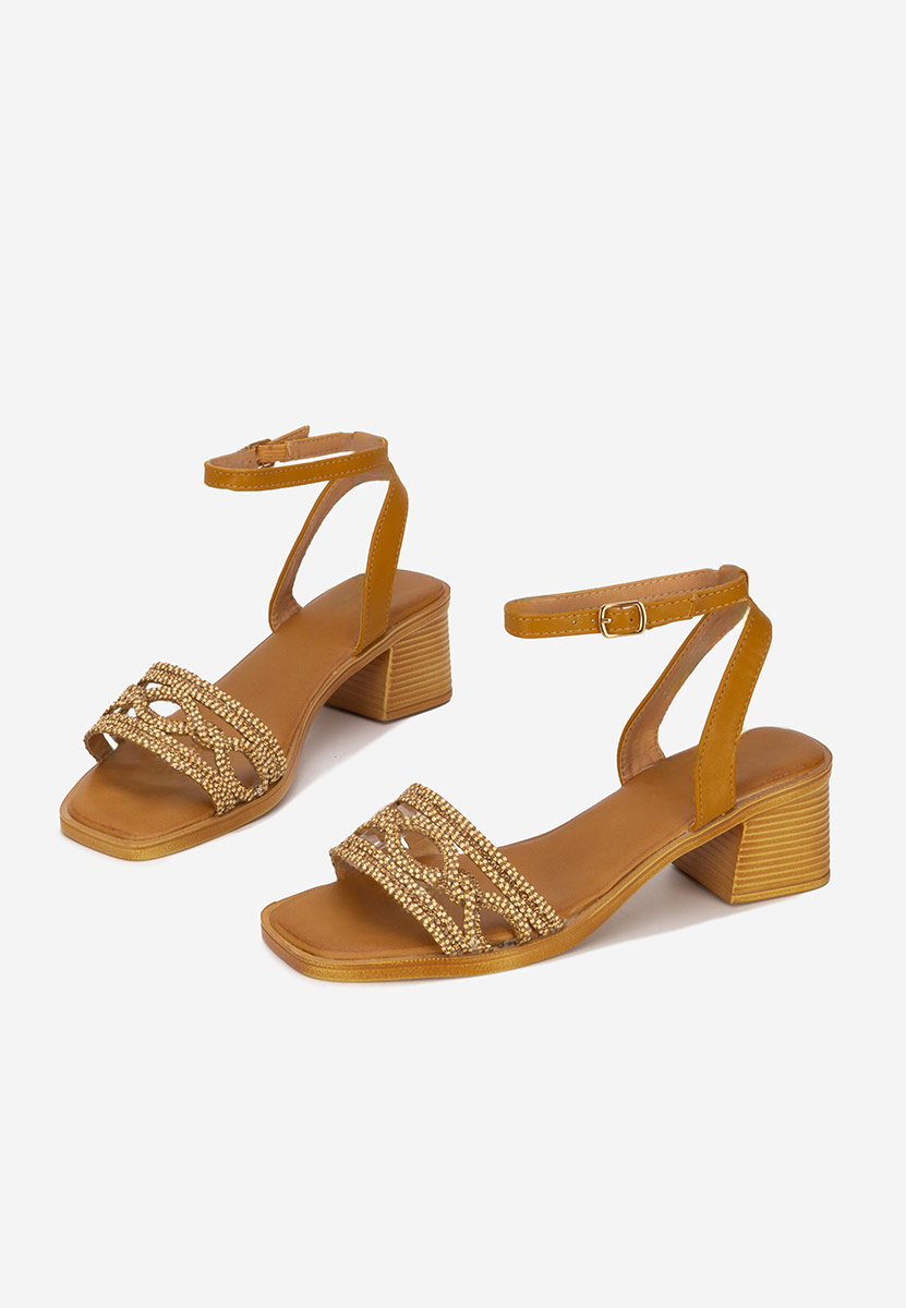 Sandale cu pietricele Elmara kaki