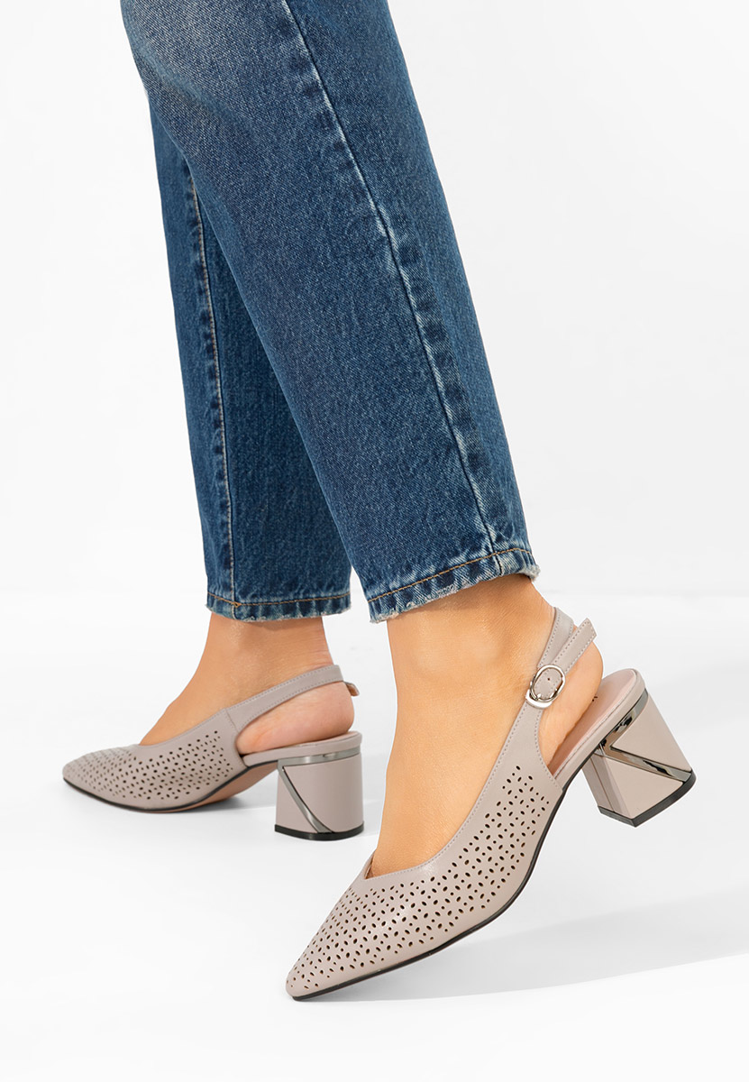 Pantofi slingback Fermina gri