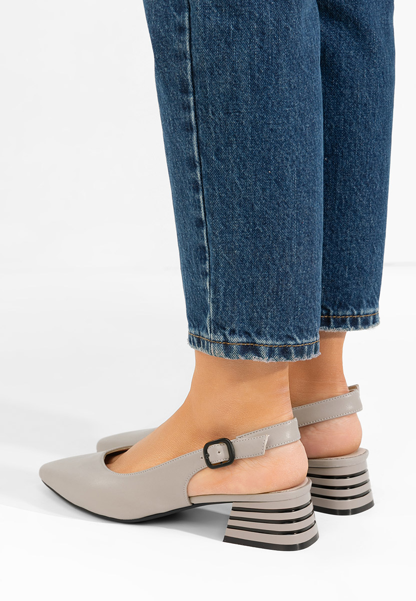 Pantofi slingback Ranina gri