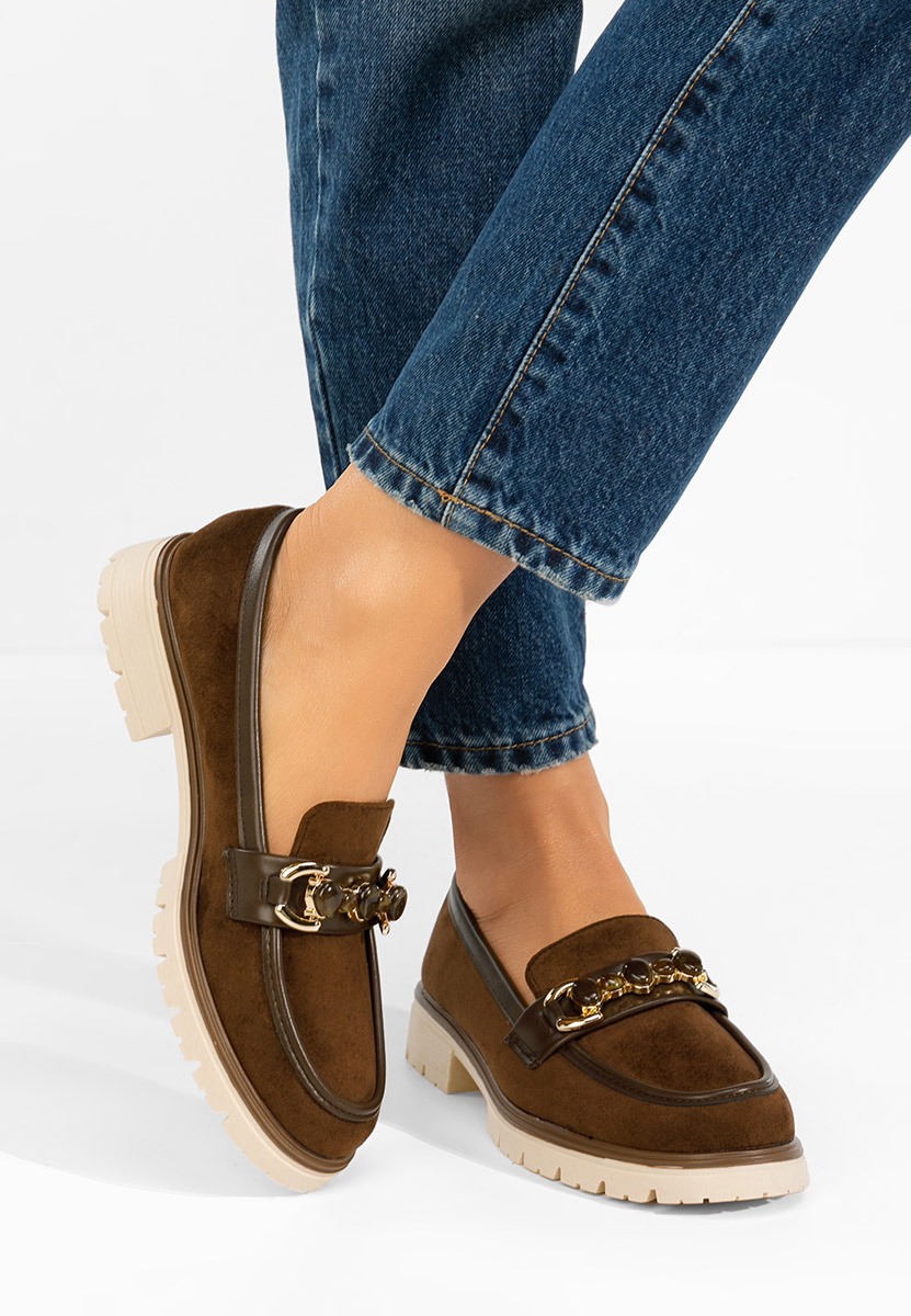 Mocasini dama Amberlin maro