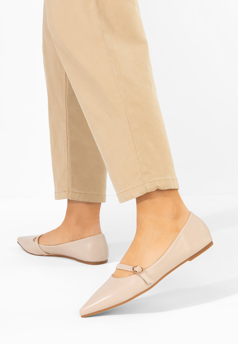 Balerini cu varf ascutit Izaura bej