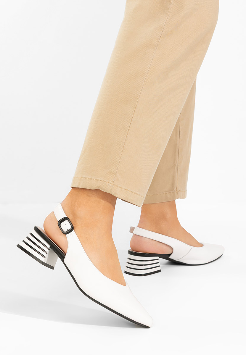 Pantofi slingback Ranina albi