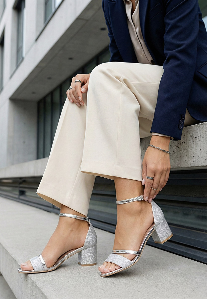 Sandale dama elegante Malena argintii