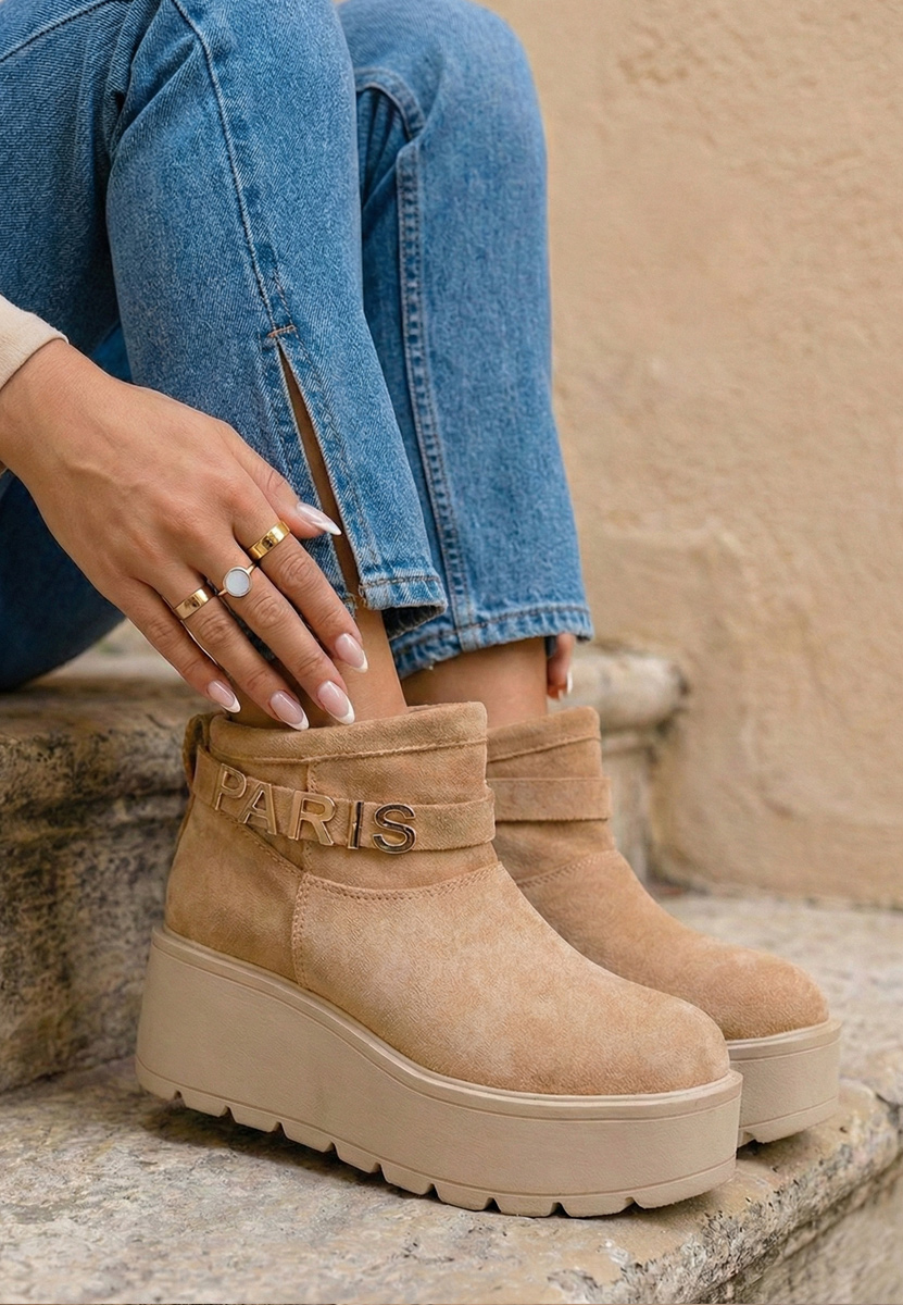 Ghete cu platformă Alrima kaki