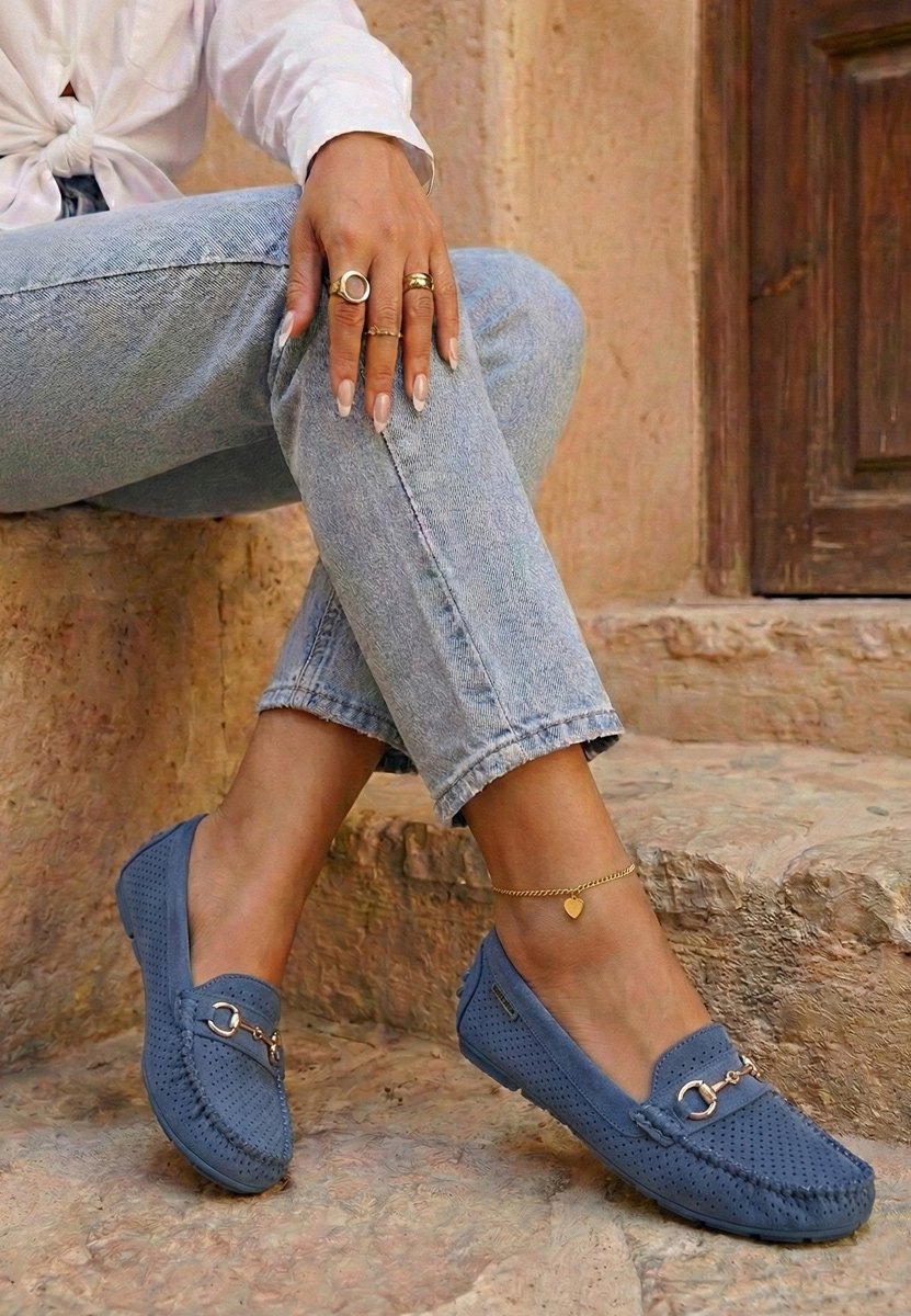 Mocasini de vara dama Aishani albastri