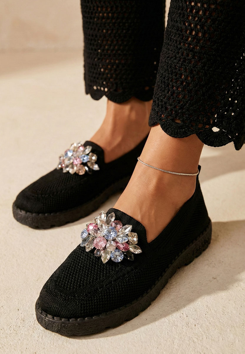 Mocasini de vara dama Quara negri