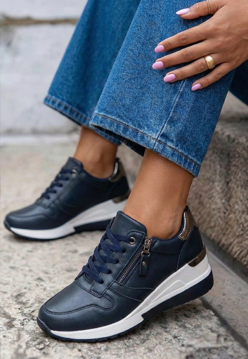 Sneakers cu platforma navy Rafina
