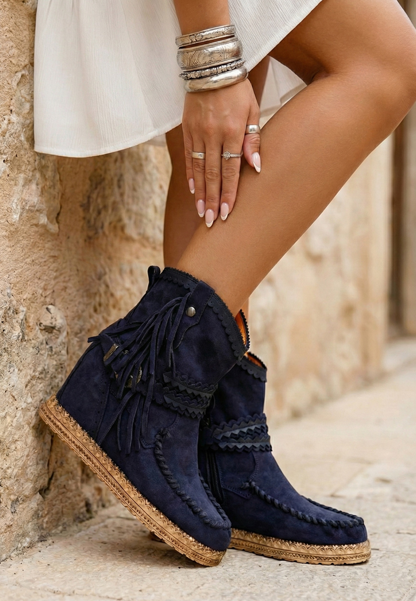 Cizme mocc albastre Izenite