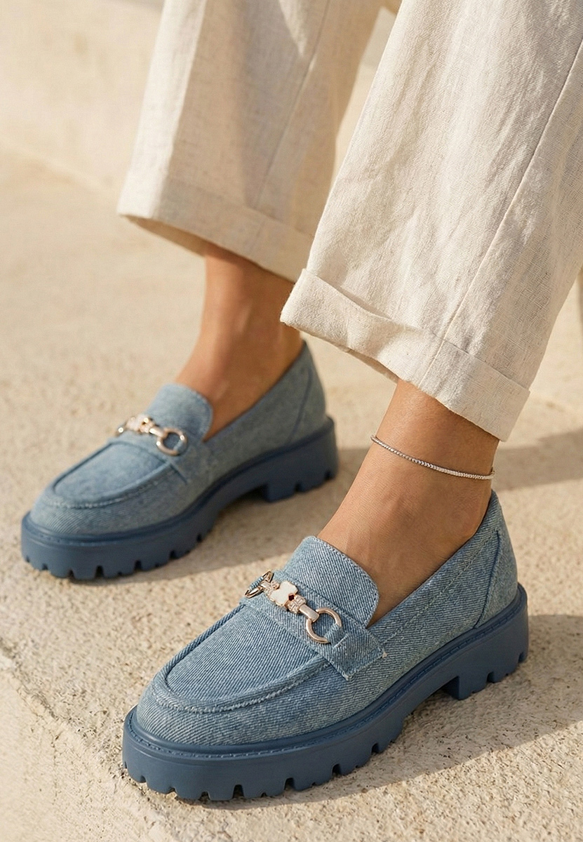 Mocasini dama eleganti Aelle denim
