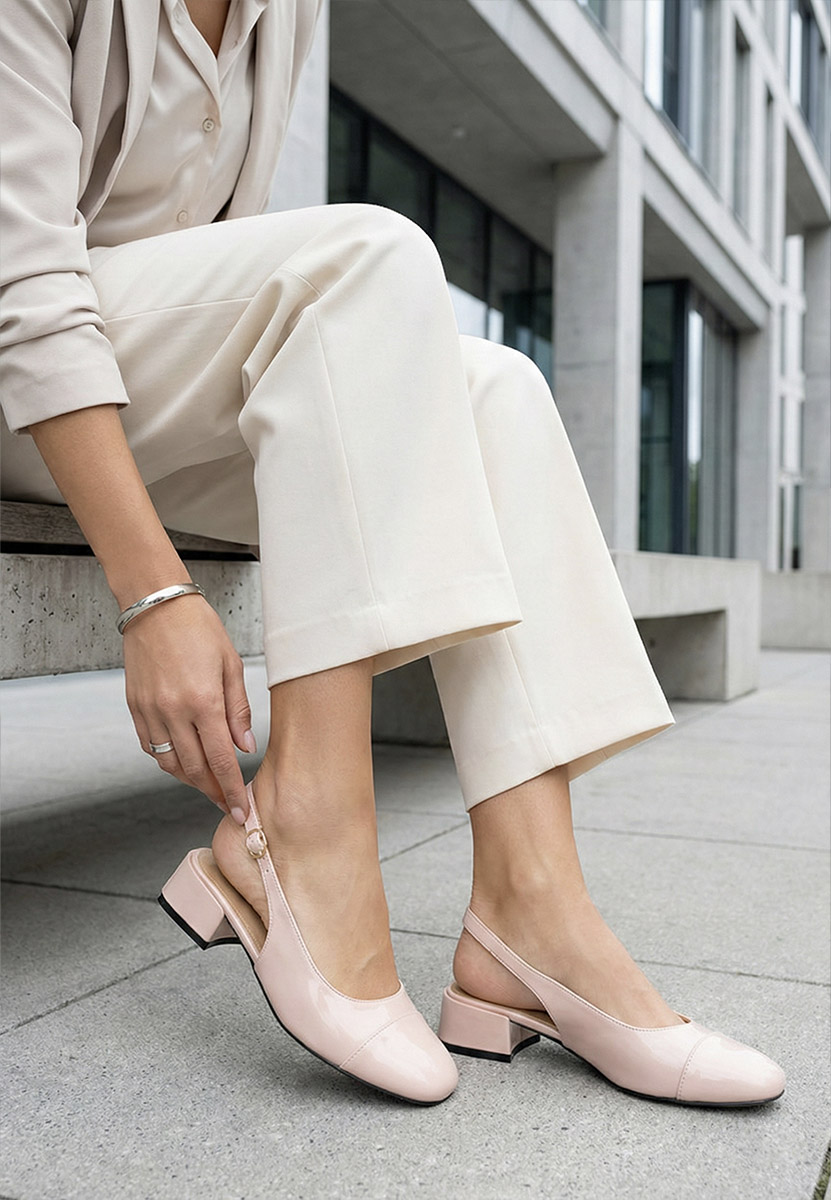 Pantofi slingback Charissa roz