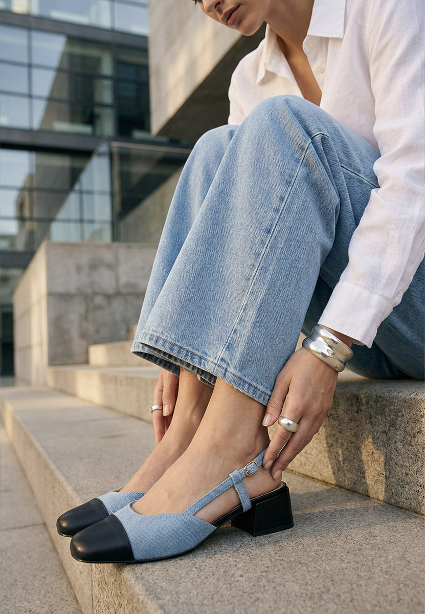 Pantofi slingback Arika albastri