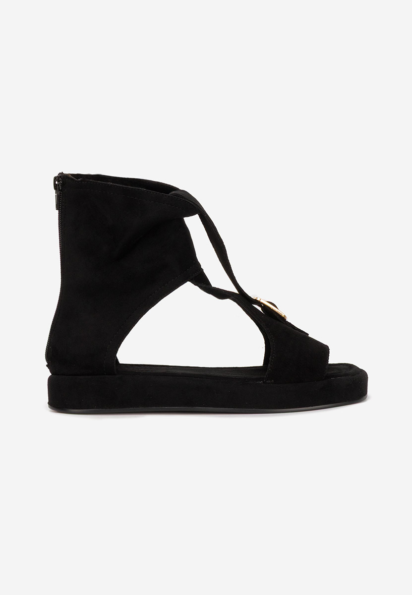 Sandale dama fara toc Petria negre